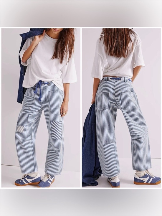 Free People Denim - NWOT Free People We The Free Moxie Railroad Low-Slung Jeans dark slate blue - 26